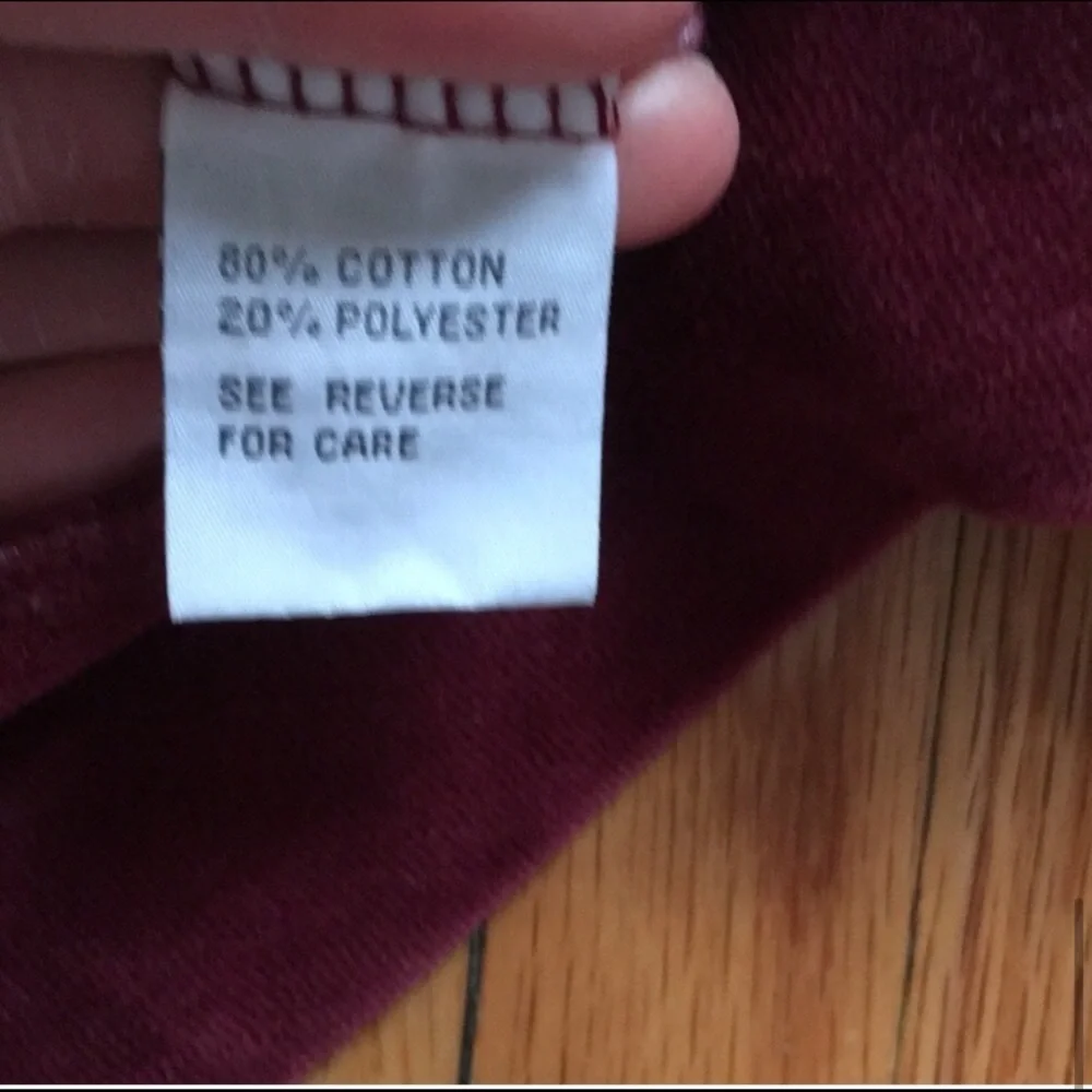 Vintage burgundy velour 1970s zip up sweater​ - Picture 5 of 5